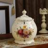 European-style Ceramic Sealed Candy Jar Coarse Grain Storage Cans with Lids Tea Cans Home Kitchen Storage Decoration Kimchi Jar