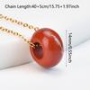 1pc Natural Stone Circle Pendant Dopamine Color Beaded Hoop Chain Necklace for Women Jewelry Gift