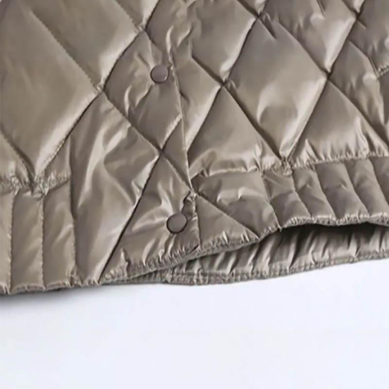 Women's Autumn and Winter Small Cotton-padded Jacket Short Lightweight Down Coat Thin Middle-aged Winter Stand-up Collar Parka Outwear