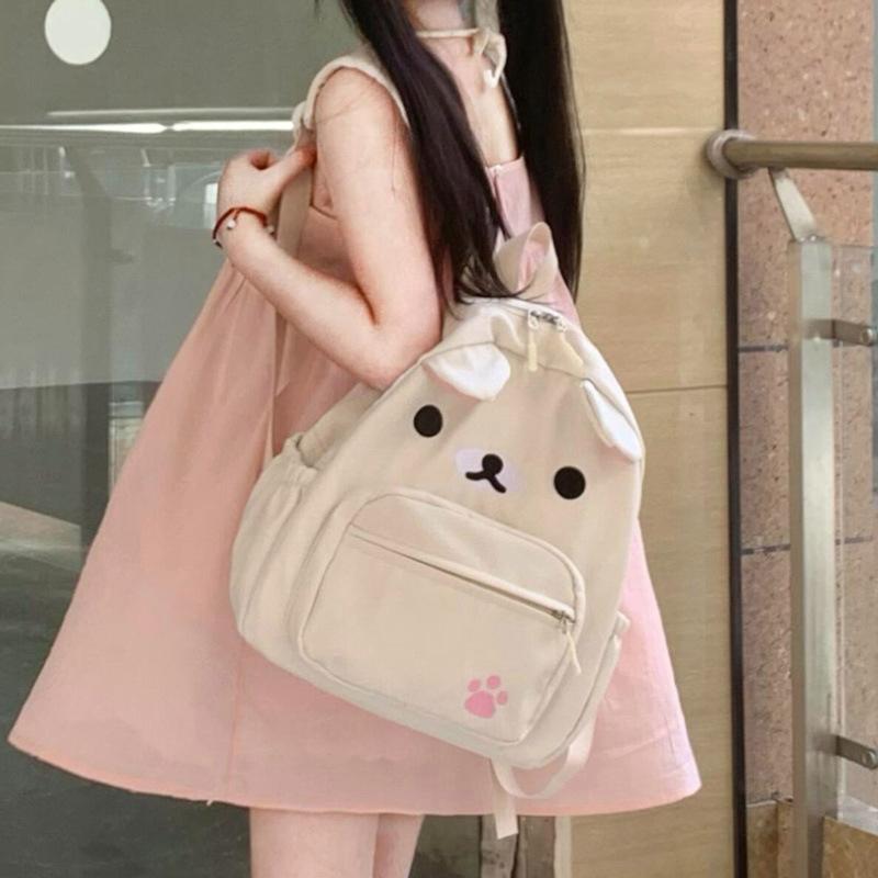 Cartoon Rilakkumas Rucksack für Kinder Kawaii Korilakkuma Stickerei Schultasche Große Kapazität Mädchen Jungen Schüler Schultasche