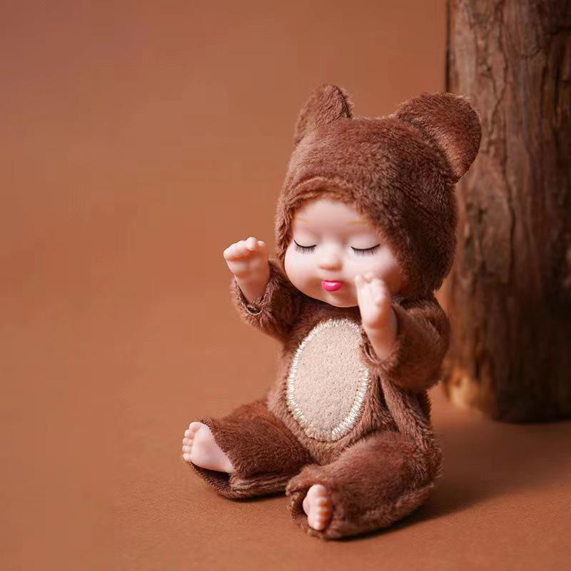 Miniature Sleeping Reborn Doll PVC Vinyl Kids Toy Gift Box