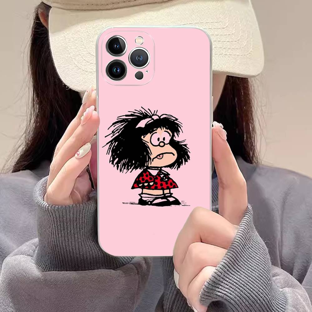 Cartoon Mafalda Handyhülle Für IPhone 17 16 15 14 11 12 13 Mini Pro XS Max Plus Hülle Schale