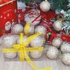 24/6x Glitter Christmas Balls Hanging Laser Powder Foam Ball Home Party New Year Xmas Sparkling Decor Bauble with Glass Beads