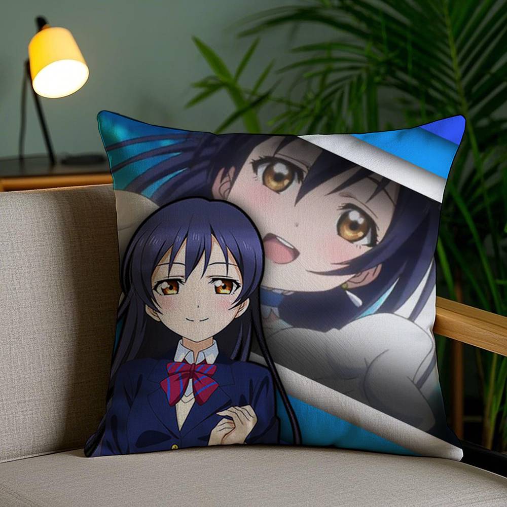 Love Live! School Idol Pillow Case Office Sofa Dorm Chair Back Short Plush Double-sided Printing Home  Cushion Cover