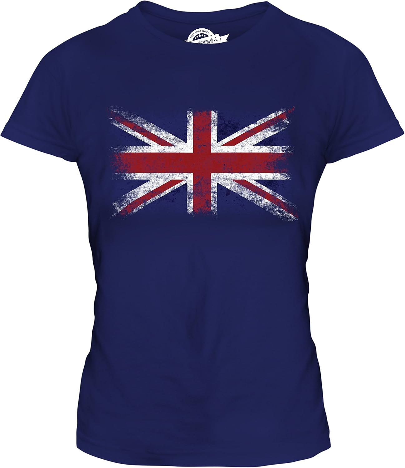 Great Britain Union Jack Distressed Flag Ladies Fitted T Shirt Top T-Shirt 3XL