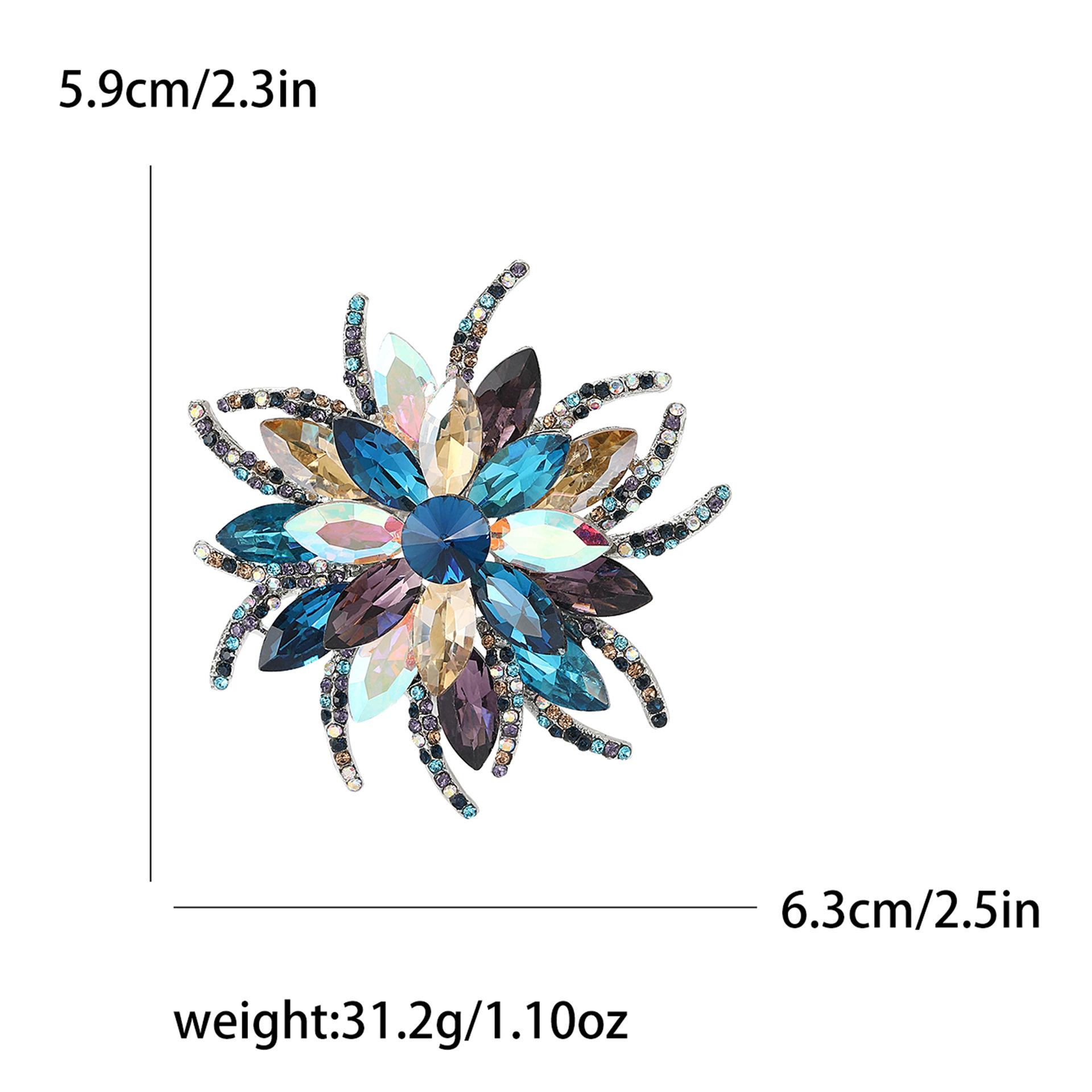 

Винтажный сплав горный хрусталь брошь цветок темперамент простое женское платье кардиган грудь ювелирные изделия булавка