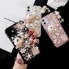 Glitter Rhinestone Phone Case For VIVO Y400 Pro Y300 Y200E Y200 Y300 Y300T Y04 Y03 T4 T3X T4X 4G 5G Bling Crystal Design with Pumpkin Cover Girls Gift
