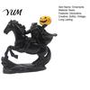 Resin Halloween Decor Headless Horseman Statue with Pumpkin, Horror Knight Holding Pumpkin Spooky Desktop Ornament Ornament, Horse Sculpture for Home