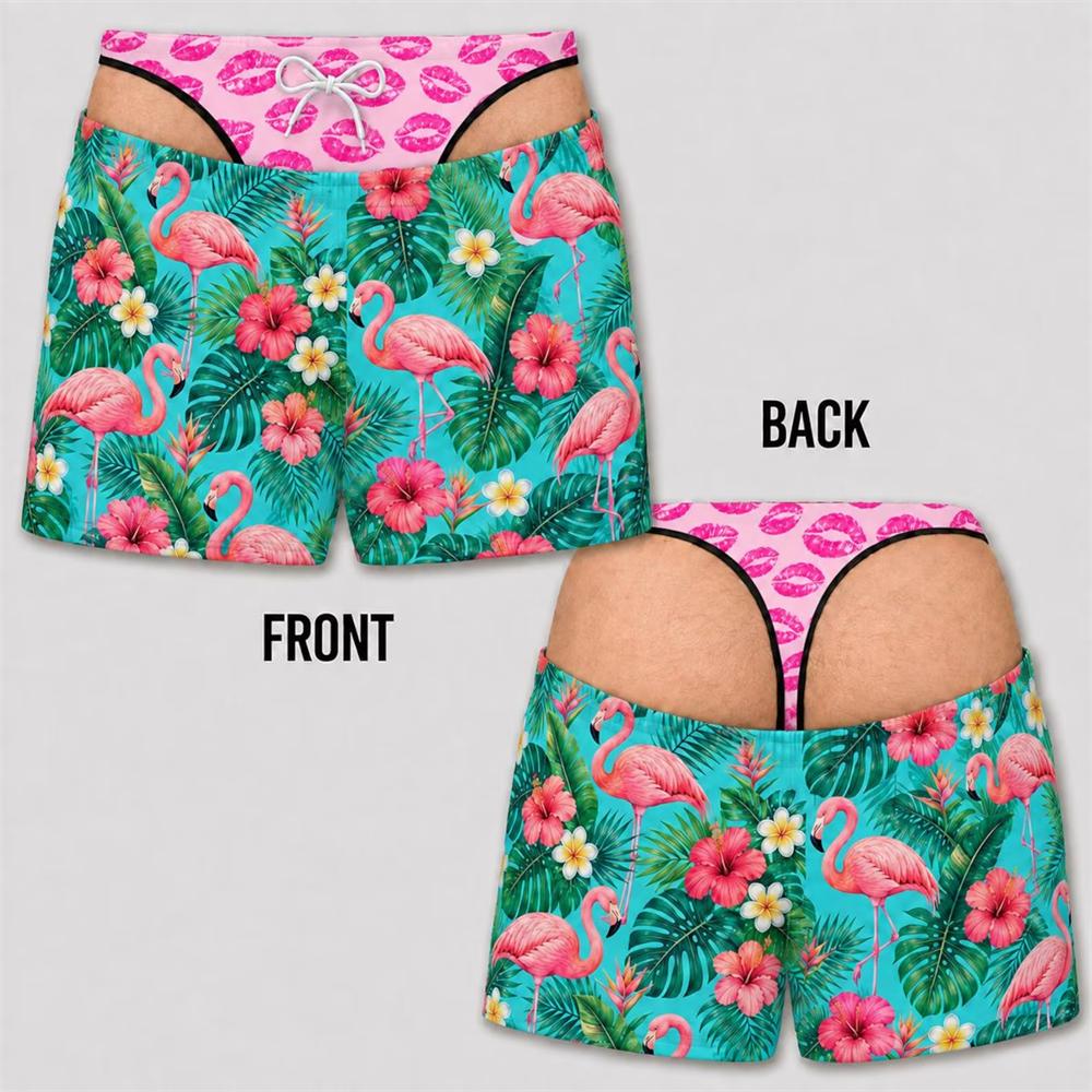Fun 3D Print Leopard Print Hawaii Floral Swim Trunks For Men Summer Sea Beach Casual Beach Party Essentials Viral Board Short