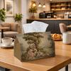 1pc Classic Romantic Landscape Party Tissue Box with Pastoral Family Garden Scene, Multi-Functional Fabric Tissue Box, Outdoor Party Supplies, Home Da
