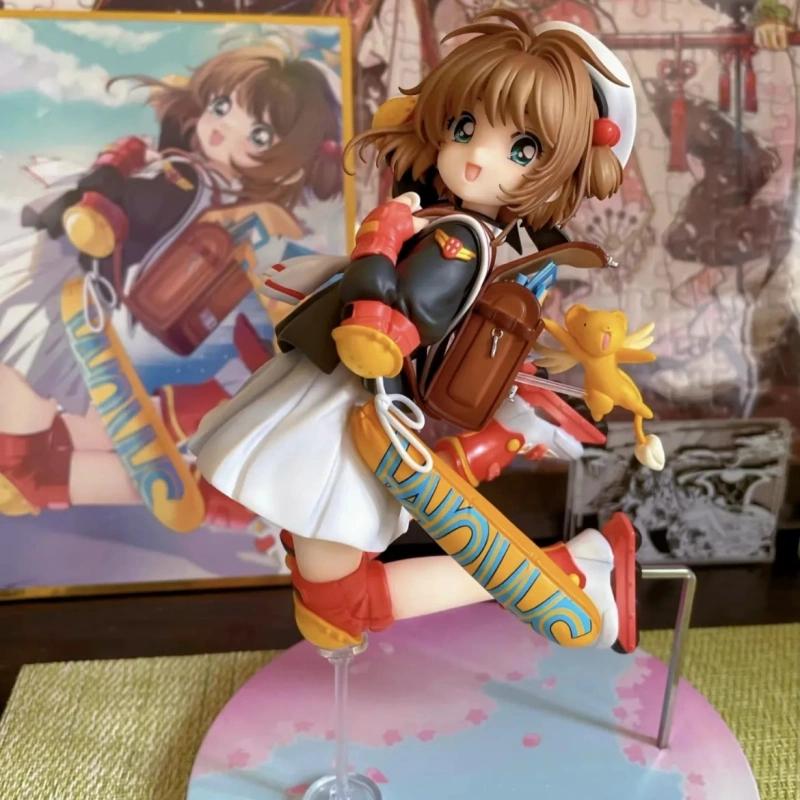 Cardcaptor Sakura Anime Figures Kinomoto Sakura Statue 17cm Action Figure Pvc Model Collectible Toys Desktop Decoration Gift