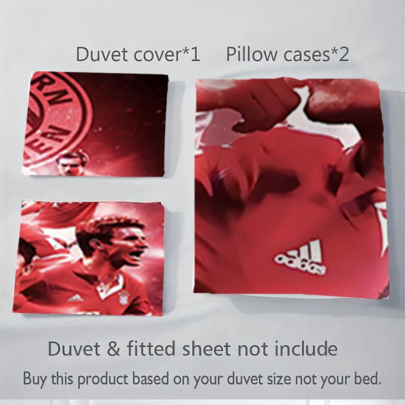 3 Stück Bayern München Legenden Bettwäsche-Sets Für Alle Größen Neu 3D-Druck Bettbezug Bettdecke Bettbezug Kissenbezug Schlafzimmerdekoration