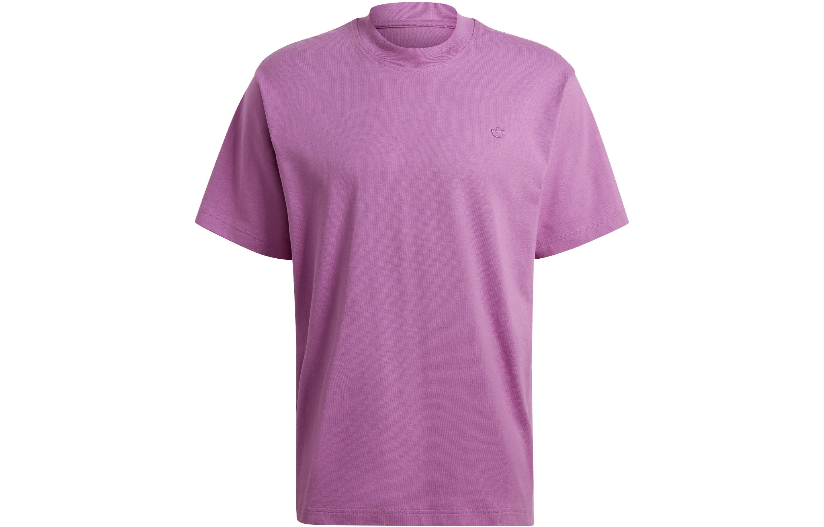 Adidas T Shirts Men s Purple Crew Neck Moderate Straight Fit HK0313 M