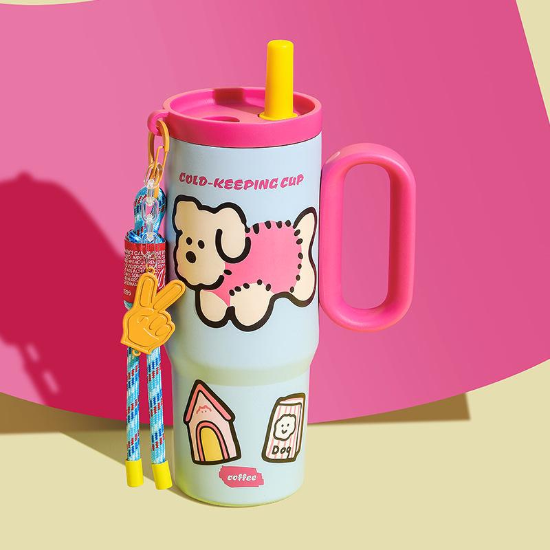 High-Capacity 316 Stainless Steel Insulated Cup with Straw