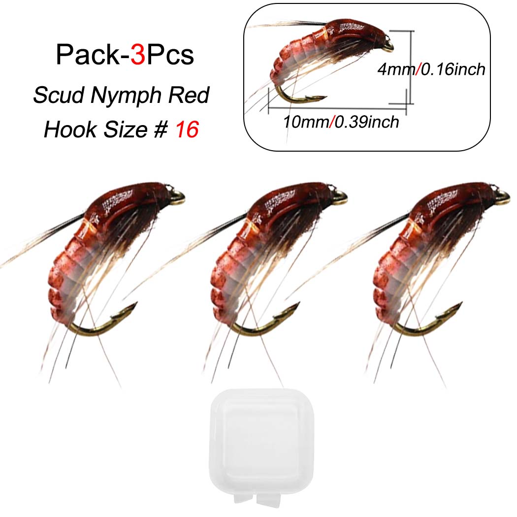 1/3 шт. нимфа Scud Fly Bug Форель Рыболовные мушки Искусственные насекомые Рыболовная — фото 22