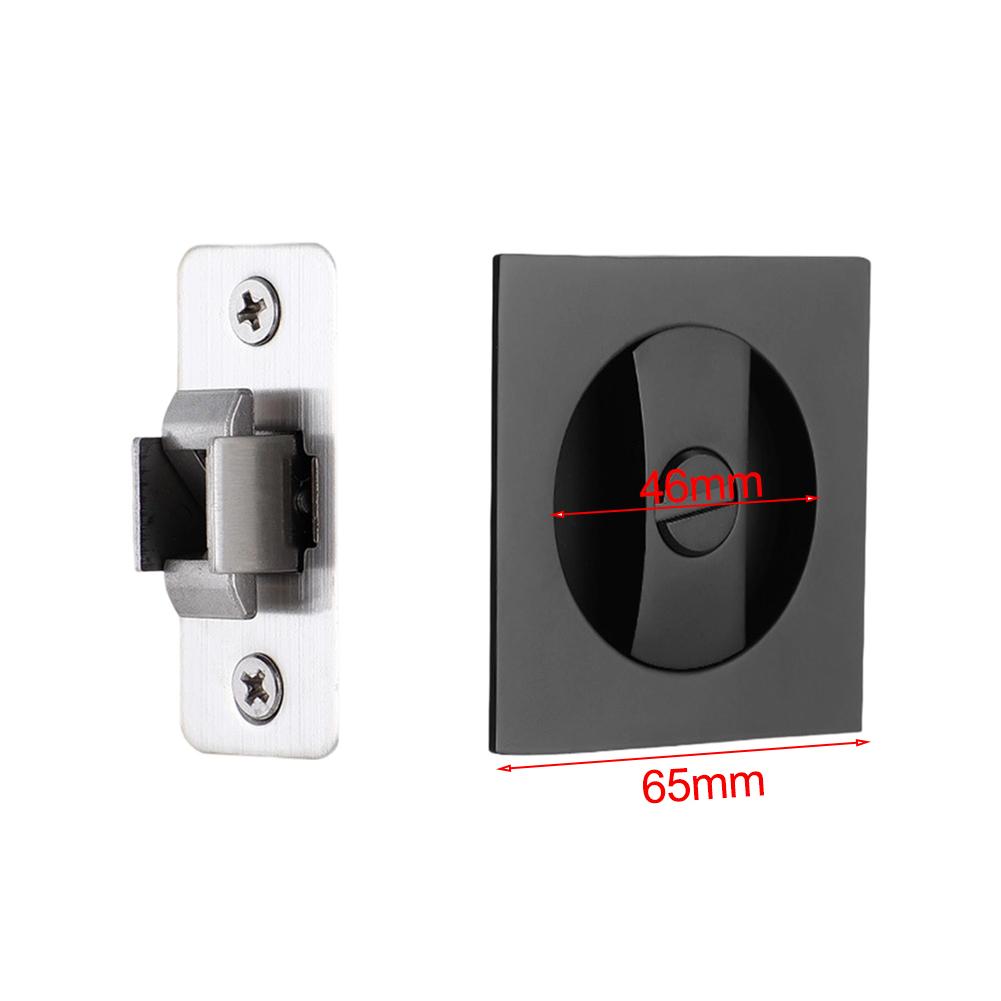 Pocket Door Privacy Lock with Edge Pull Handle Recessed Knob Zinc Alloy for Bathroom Kitchen Bedroom 6.5x4.6cm Clean Look