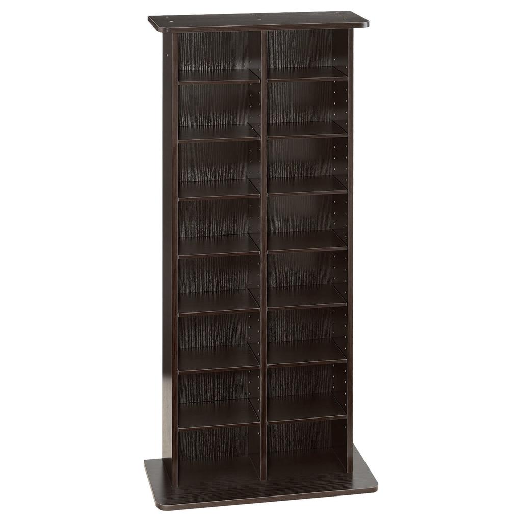 Media Storage Cabinet, 8-Tier DVD Shelf Organizer, 559 x 222 x 1295 mm Multimedia Storage Organizer for CDs, DVDs, Books and Games, CD Shelf for