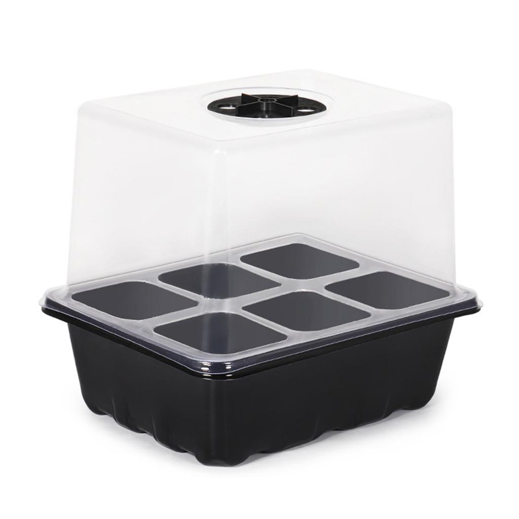 Seeds Starter Tray 6 Cells/12 Cells Seeds Germination Tray with Adjustable Humidity Vent Plant Nursery Box for Indoor Garden Bonsai Seedlings Starting