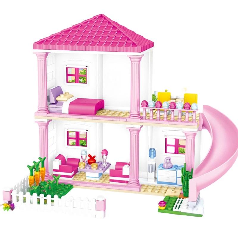 Meisjes Assemblage Spel Bouwsteen Set Prinsessen Winkel Tuin Studeerkamer Speelruimte Schaalmodel Cadeau Speelgoed Tuin Compatibel met