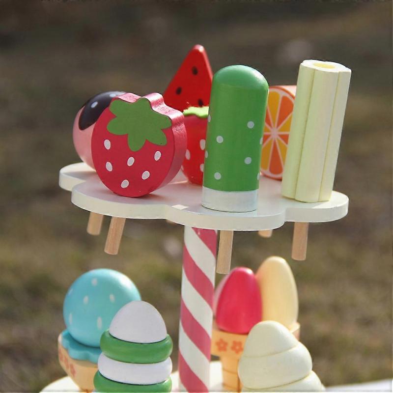 Babyspielzeug Simulation Eis Holzspielzeug Set für Rollenspiele Küchenset für Rollenspiele Küchenessen Baby Säugling