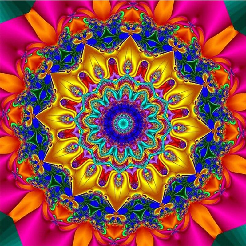 

Полный круглый пейзаж из смолы, алмазная живопись, цветок Мандала, сделай сам, алмазная вышивка, картина из страз, подарок ручной работы Full Round 20x20CM