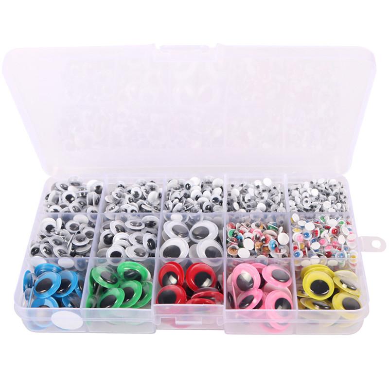 

1500 шт. самоклеящиеся красочные движущиеся глаза для рукоделия, скрапбукинга, кукол, аксессуары, глаза, игрушки ручной работы разноцветный