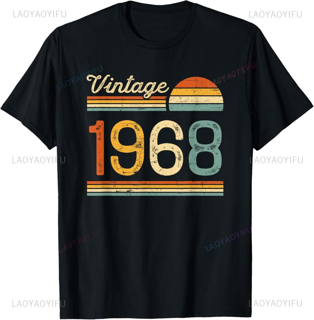 Vintage 1968 Limited Edition 57th Birthday Gifts 57 Year Old T-Shirt Graphic T Shirts Casual Mens Clothing Camiseta Hombre