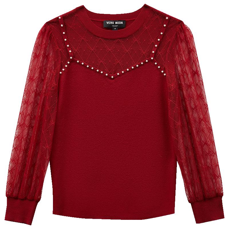 

VEROMODA Women s See-Through 3/4 Sleeve Knit Top M