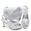 Italian Rhinestone Peep Toe High Heels & Evening Bag Set