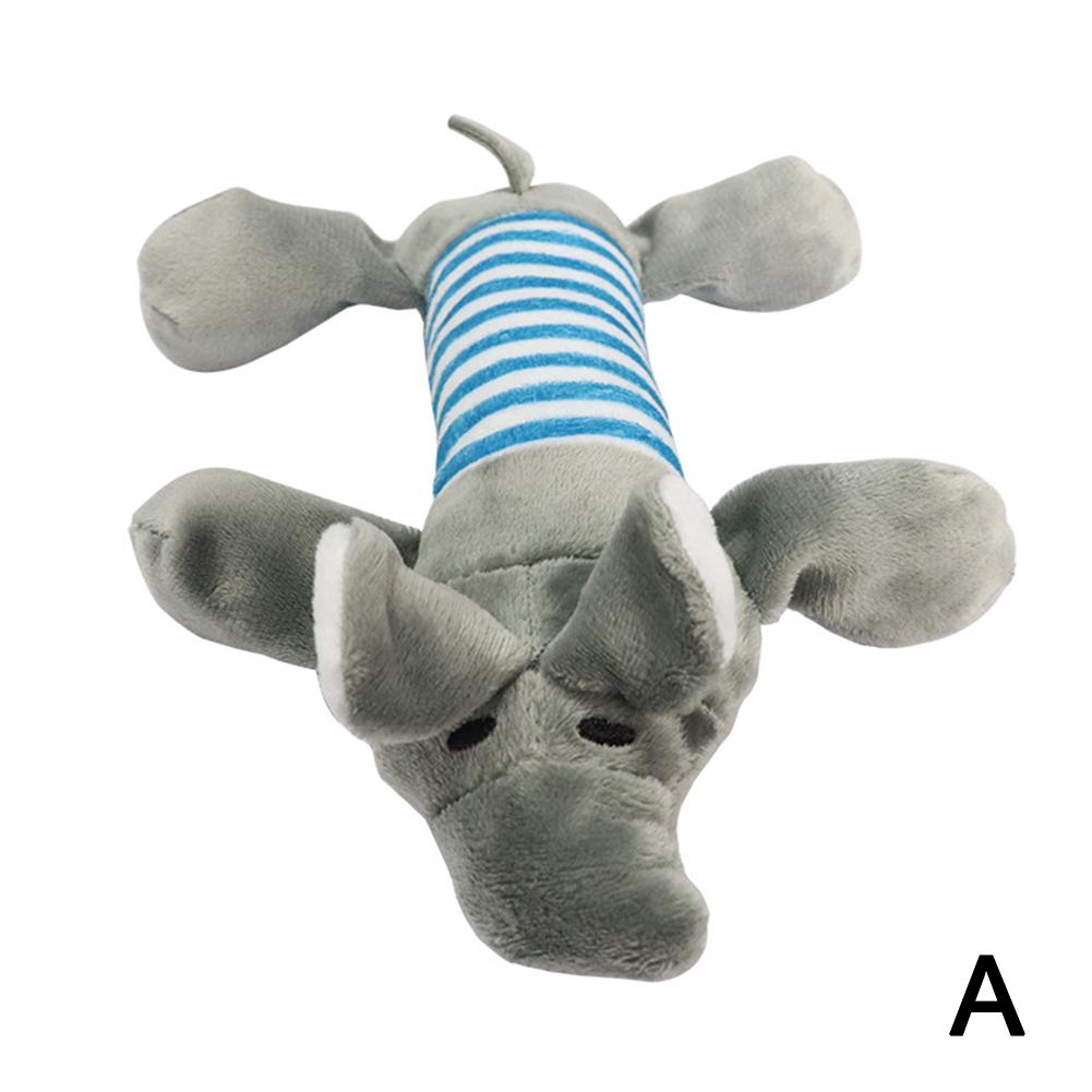 Cartoon Plush Pet Dog Toy Bite Resistant Decompression Duck Piglet Elephant Shapes with Cute Sounds Soft Squeaker Pet Chew Toy