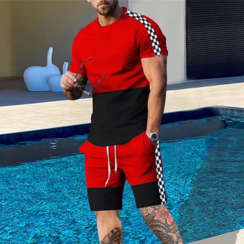 Hawaïs Heren T-shirt Casual Pak Zomer Korte Mouw Korte Broek Een Set Straatkleding Strandbroek Met Een Top Simpel Pak Voor Mannen
