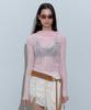 SCULPTOR Star Shirring Turtleneck Baby Pink