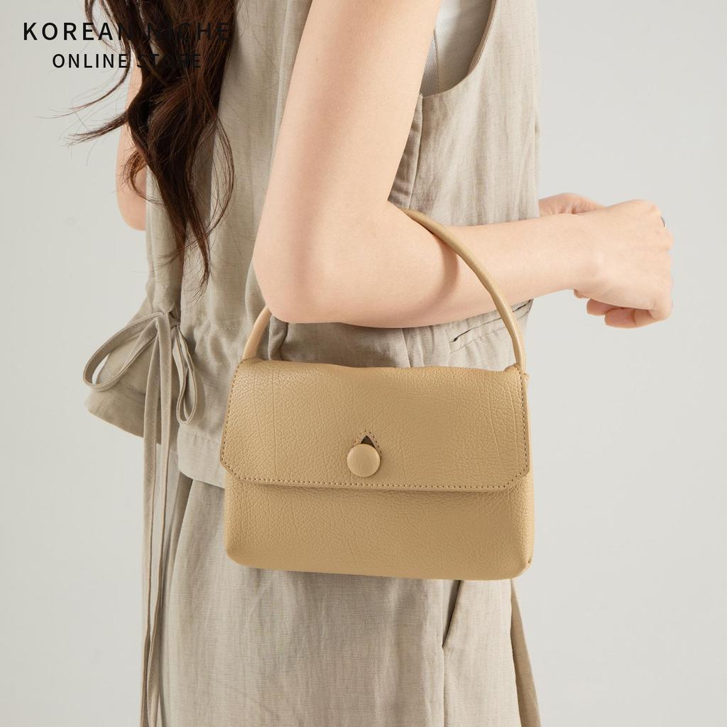 Simple and Versatile Lychee Patterned Small Square Bag for Women, Korean Version, Niche Fashion Trend, High-end Texture Handbag