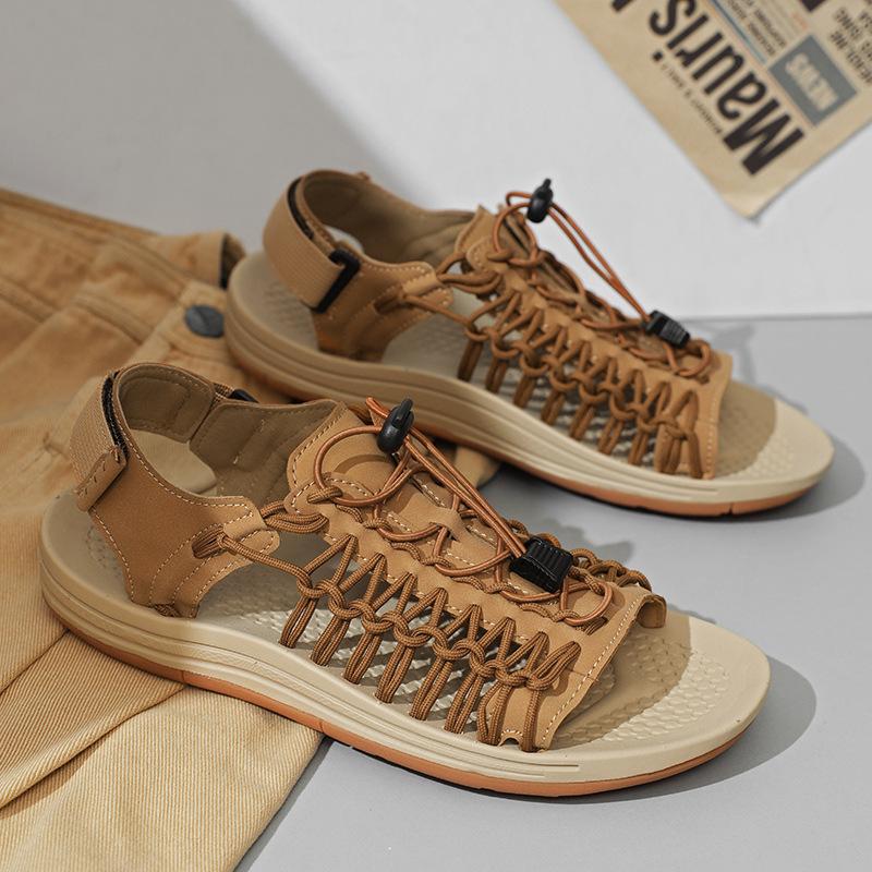 Nové sandály pletené sandály pánské sandály ležérní plážové boty římské sandály boty do potoka outdoorové horolezecké a brodivé boty