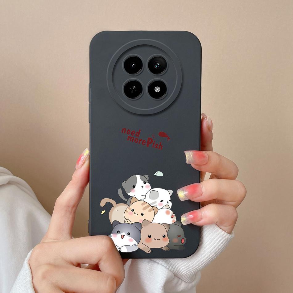For OPPO Realme 12X 5G Phone Cases Cartoon Liquid Silicone Full Coverage Anti Drop Shell For Realme12 X Back Covers Bumper Funda