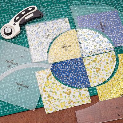 Plantilla para Patchwork Camino del Borracho Set de Plantillas Curvas Acrílicas Grandes Regla para Patchwork para Costura Tejer plantillas de patchwork acrílico