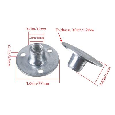 5Pcs/set Durable Metal Three-hole Locking Flange Nut Nut Fastener Round Flat Lock Nuts M6 M8 M10 Tee Furniture Nuts Screw