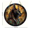 Cattura Sole Gatto Nero Egiziano in Legno, Segno Decorativo Rotondo in Legno, Stanza, Decorazione Casa, Targhetta Multiuso a Tema Animale per Porta, Parete, Casa, Stanza