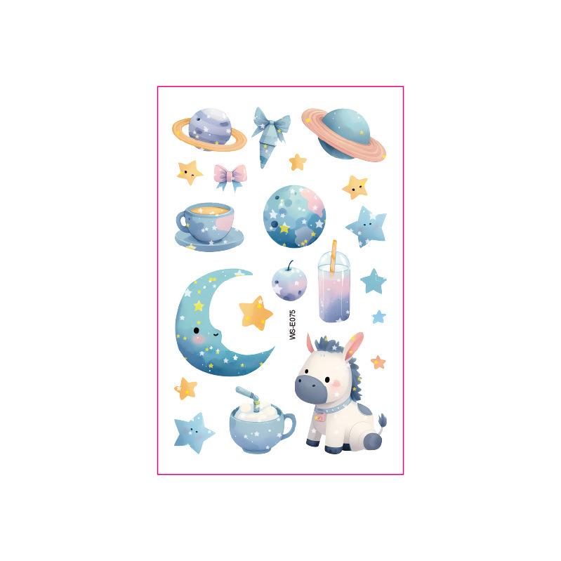 Fairy Tale Glitter Tattoo Stickers: Waterproof Butterfly, Unicorn & Bear Designs
