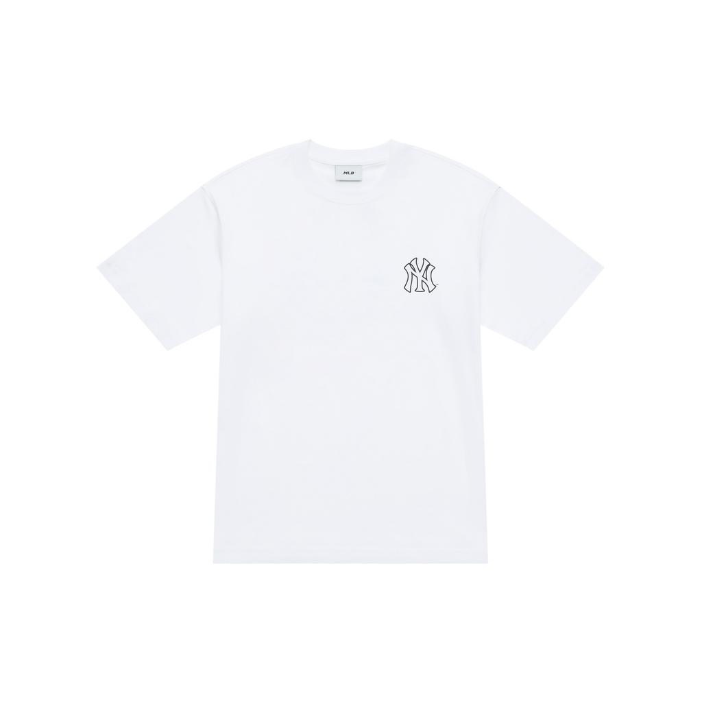 New MLB MONOGRAM Collection New York Yankees SS25 T Shirt Unisex White 3ATSM7053-50WHS