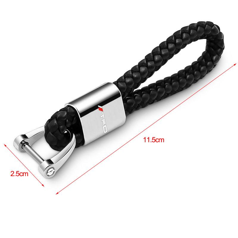 1pc Porte-clés en métal Porte-clés Lanière pour clés Emblème de voiture Style pour Toyota TRD GR Corolla Auris Yaris Rav4 CHR Camry40 Prius