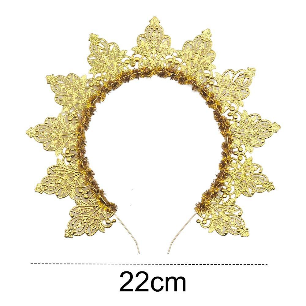 Golden Sun Goddess Crown Handmade Head Hoops Women Girl Hair Accessories