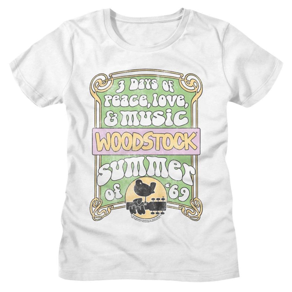 Woodstock Sommer 69 Weißes Damen-T-Shirt