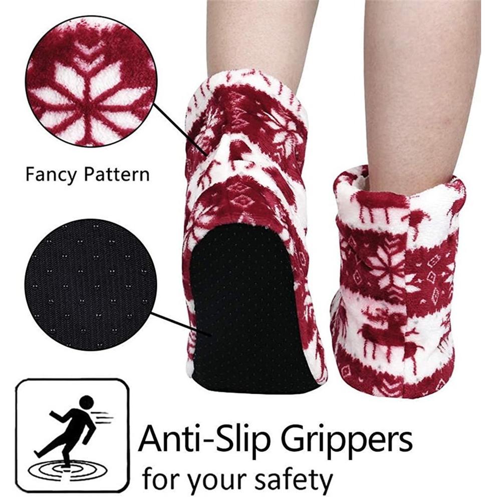 Erwachsene Weihnachten Hirsch Stiefel Korallen Samt Druck Indoor Stiefel Männer und Frauen Yoga Schuhe