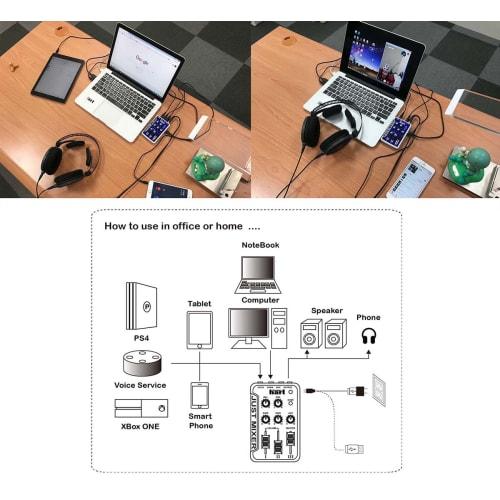 Maker Hart Just Mixer Stereo 3-Input Audio Mixer/Battery and USB Powered (Orange)