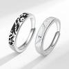 Bird And Fish Couple Rings Fashion Niche Design Adjustable Open Ring Set For Men And Women Unique Trendy Jewelry Pair