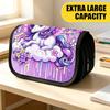 Double Layer Large Pencil Case, Vibrant Printed Pencil Pouch with Unicorn Dream Cloud Design, Fashion Storage Bag, Portable Pencil Case with Zipper, D