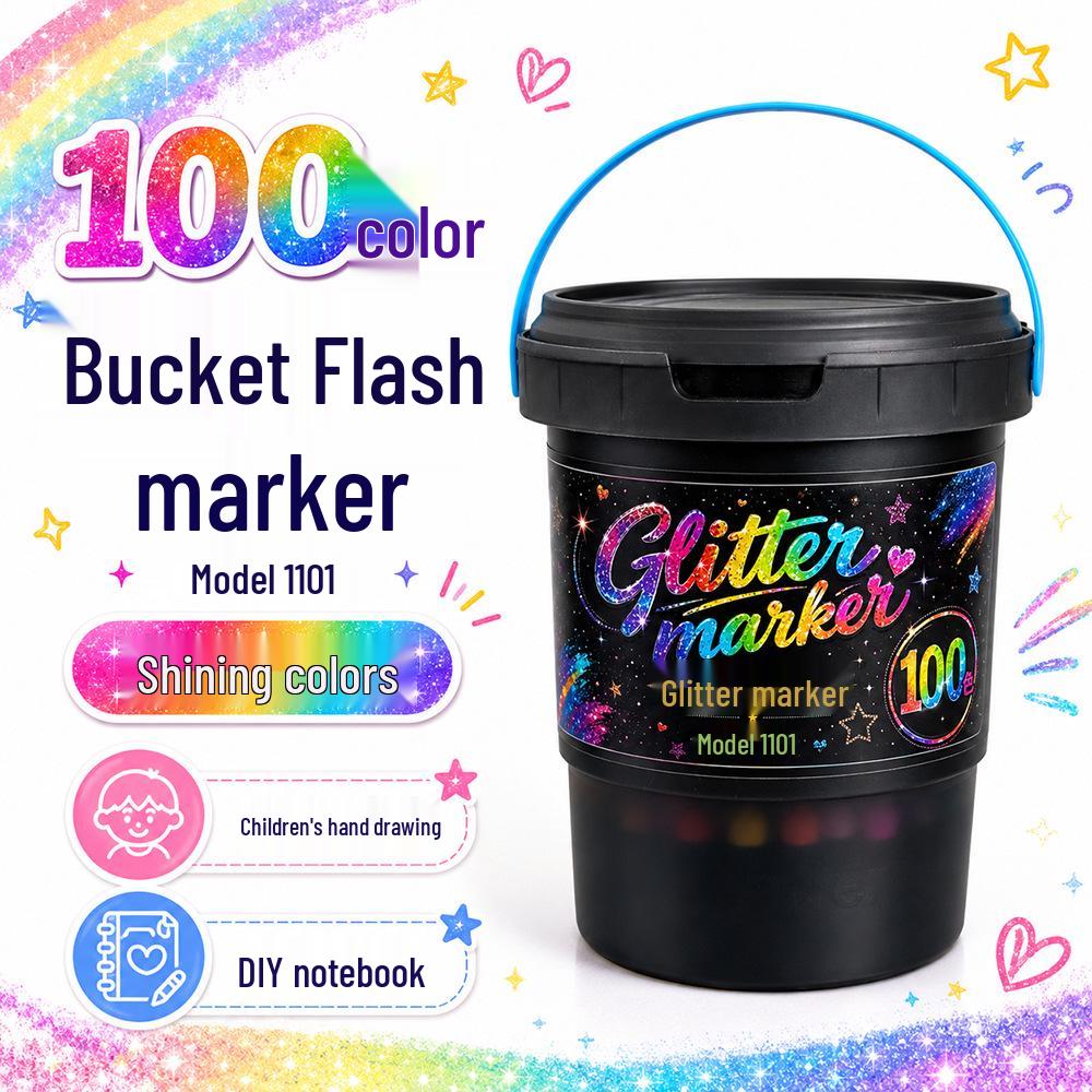 Washable Glitter Markers for Kids - Soft Tip Super Sparkle Colors for Art & School
