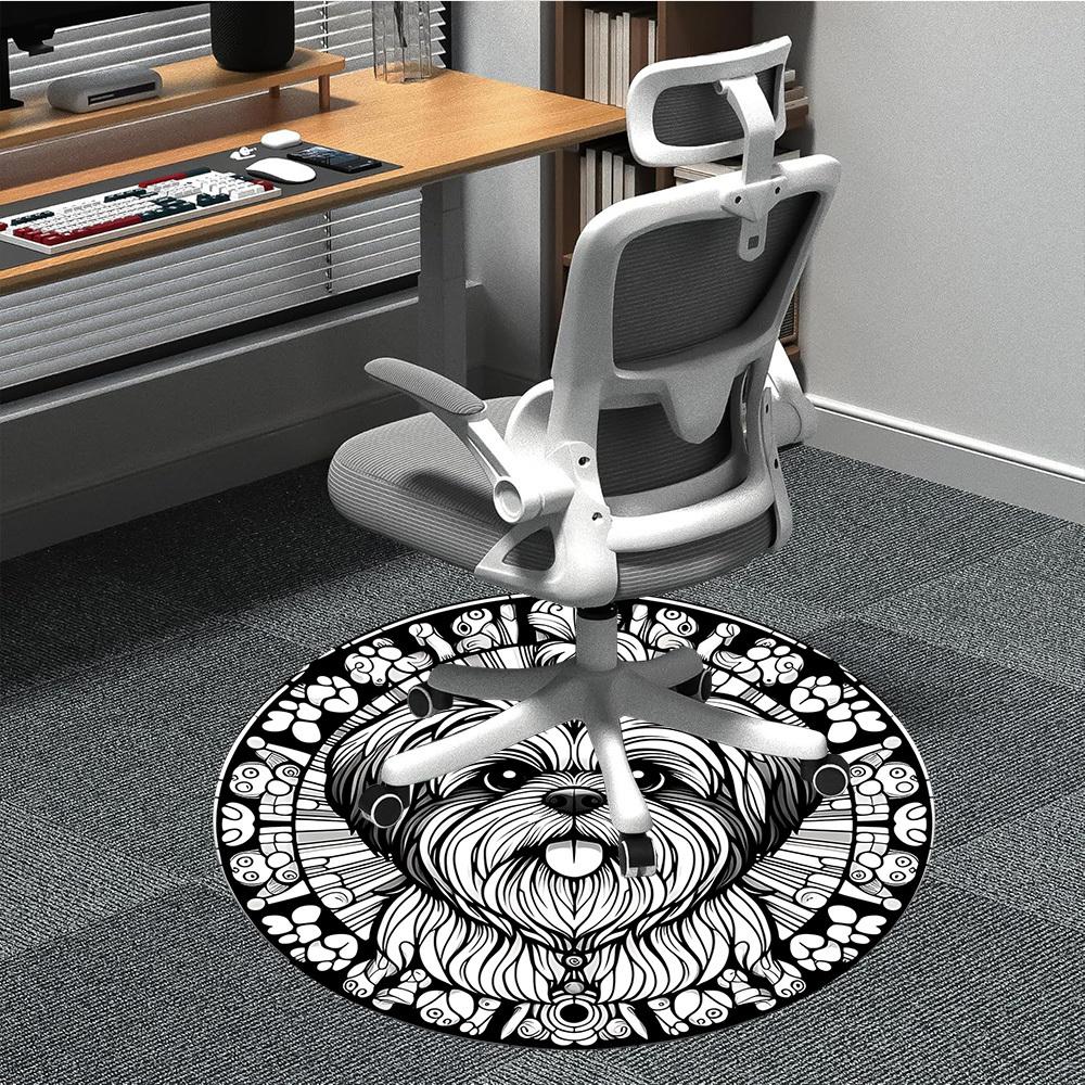 

1pc Dog Portrait Chair Carpet for Office, Non-slip, Soft and Durable Rug, Perfect for Office, Living Room yy251103173 80cm by 80cm
