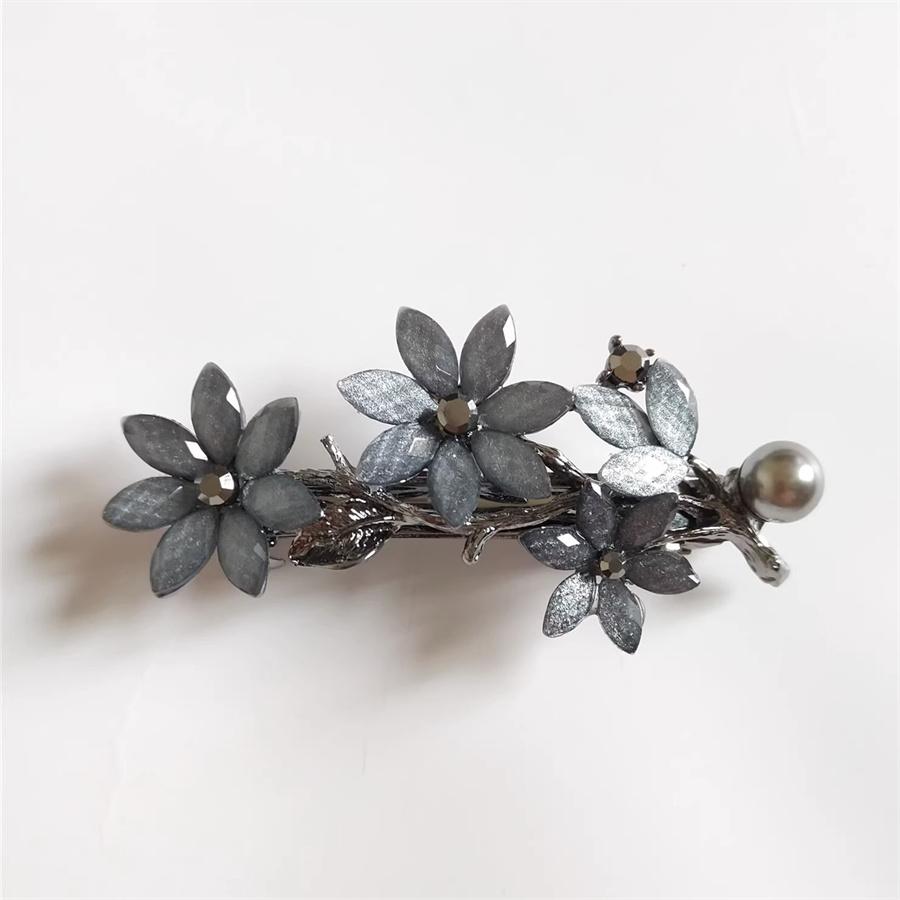 New Korean Colorful Crystal Butterfly Spring Hairpin Zircon Alloy Top Clip Horizontal Clip Elegant Women's Fashion Hair Jewelry